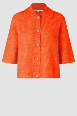 Clearance Andrea Knit Collar Cardigan Kvinde Strik Og Cardigans