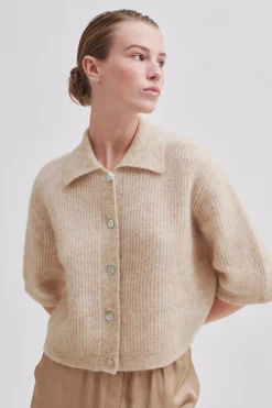Andrea Knit Collar Cardigan Kvinde Strik Og Cardigans
