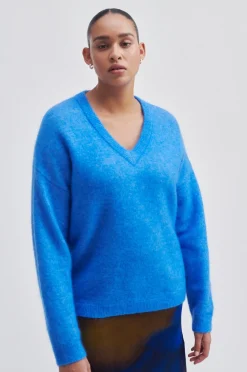 Hot Brook Knit Oversize V-Neck Kvinde Strik Og Cardigans