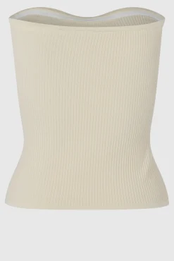 Hot Como Knit Strapless Top Kvinde Toppe Og T-Shirts
