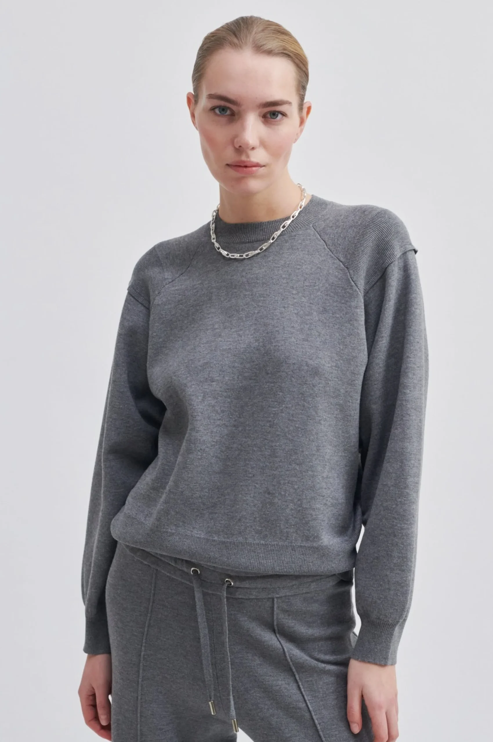 Hot Jasamin Knit O-Neck Kvinde Strik Og Cardigans