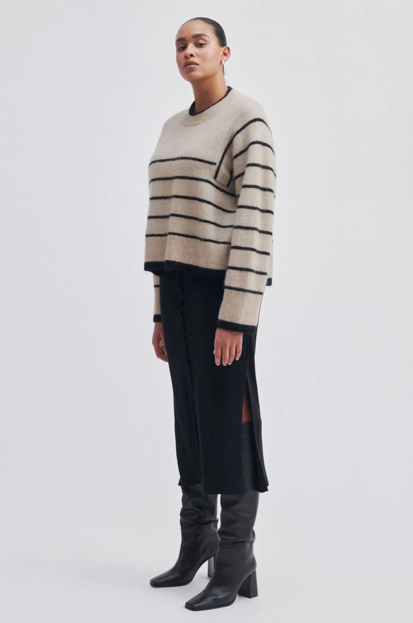 New Laila Knit O-Neck Kvinde Strik Og Cardigans