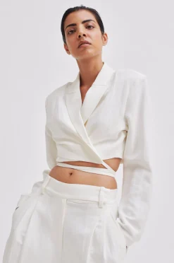 Online Lino Cropped Blazer Kvinde Blazere