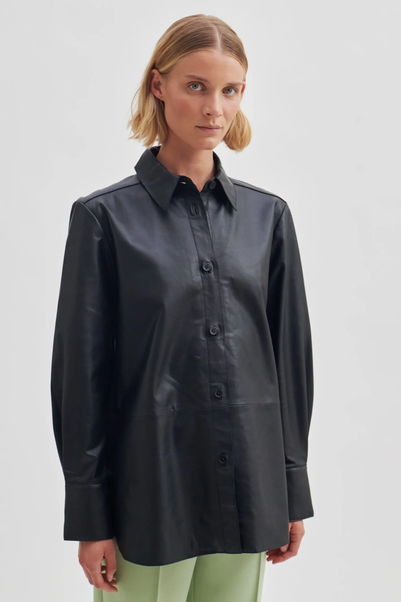 Best Lito Leather Shirt Kvinde Skjorter Og Bluser