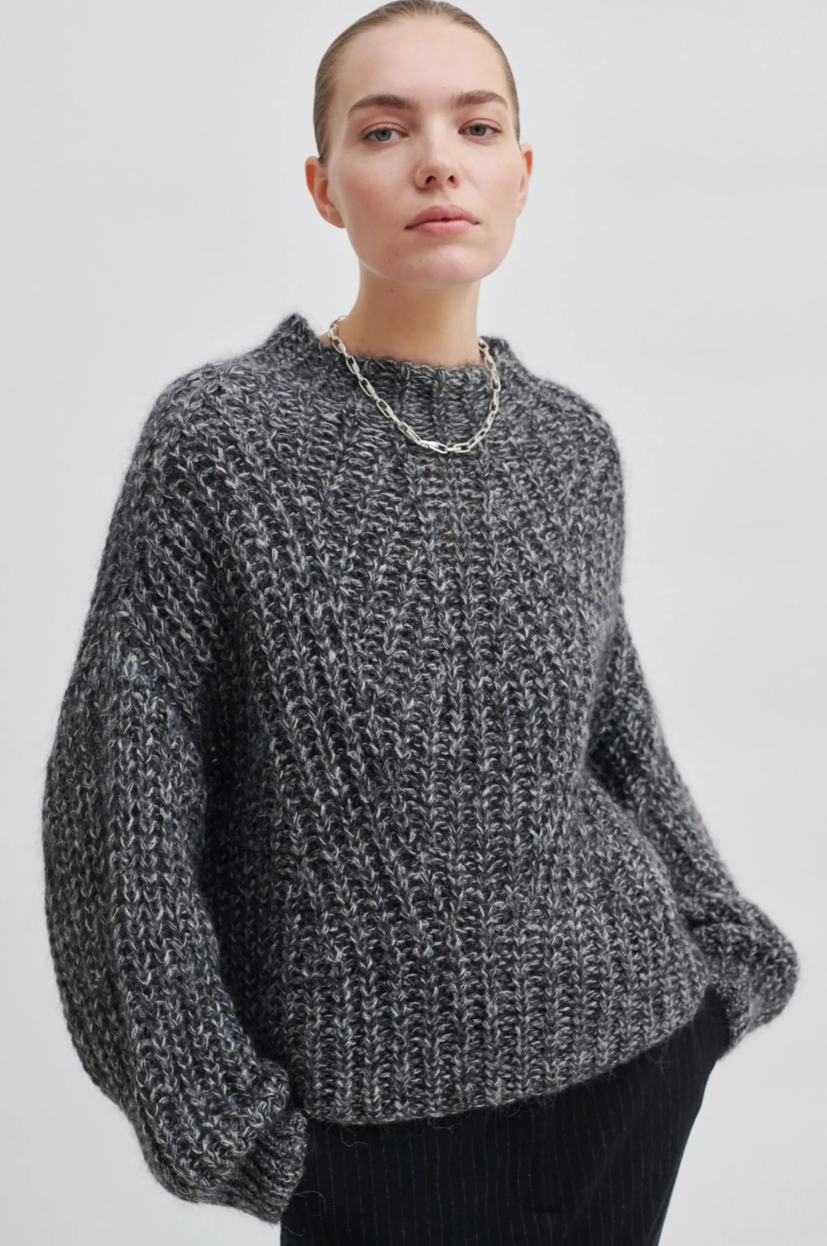 Hot Olia Knit T-Neck Kvinde Strik Og Cardigans