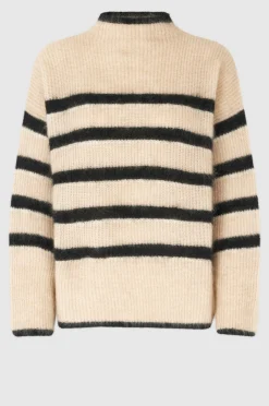 Online Ovala Knit T-Neck Kvinde Strik Og Cardigans