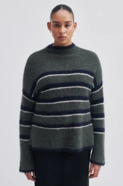 Ovala Knit T-Neck Kvinde Strik Og Cardigans