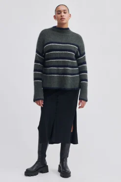 Ovala Knit T-Neck Kvinde Strik Og Cardigans