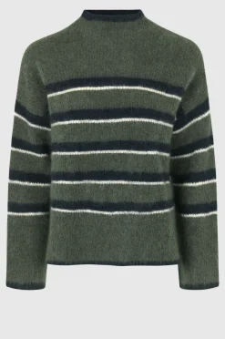 Ovala Knit T-Neck Kvinde Strik Og Cardigans