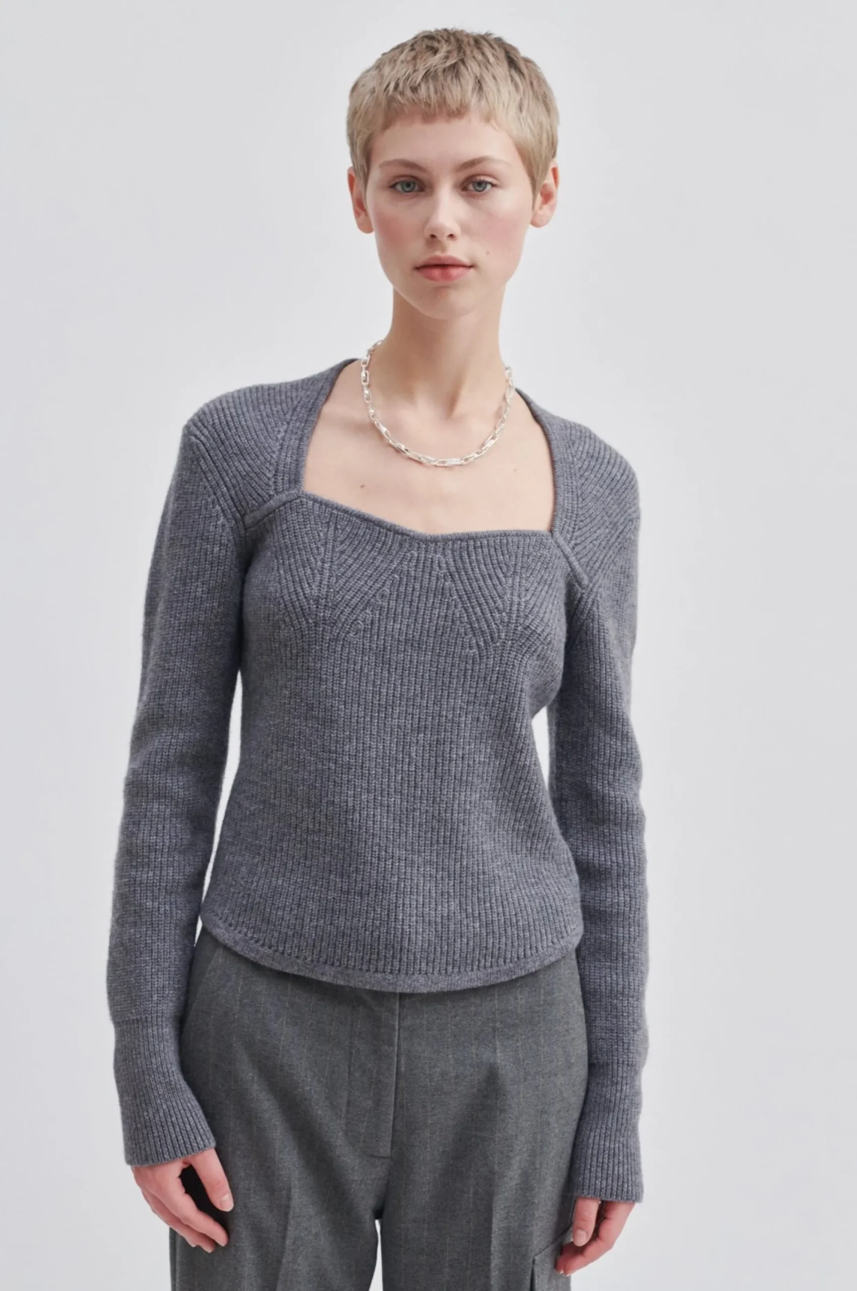 Outlet Palula Knit Open Neck Kvinde Strik Og Cardigans