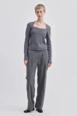 Outlet Palula Knit Open Neck Kvinde Strik Og Cardigans