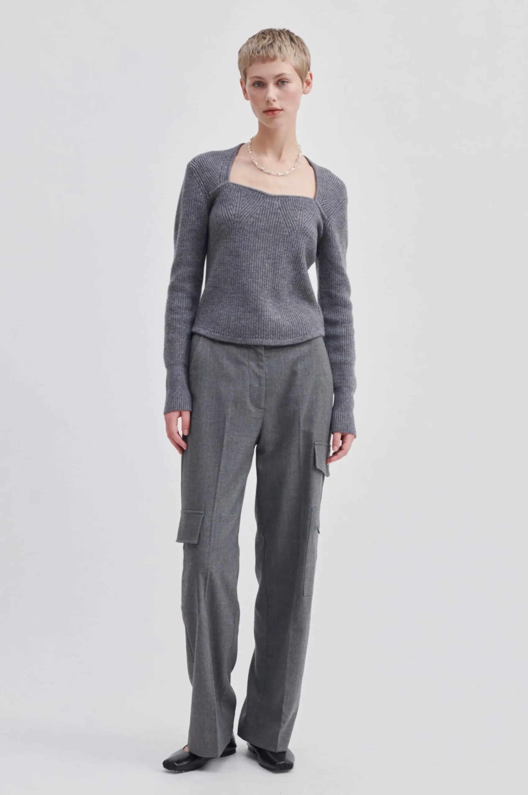 Outlet Palula Knit Open Neck Kvinde Strik Og Cardigans