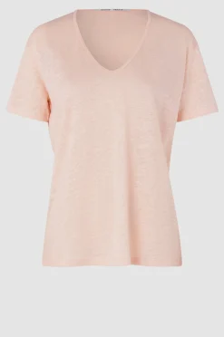 Outlet Peony Ss V-Neck Tee Kvinde Toppe Og T-Shirts