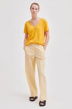Best Peony Ss V-Neck Tee Kvinde Toppe Og T-Shirts