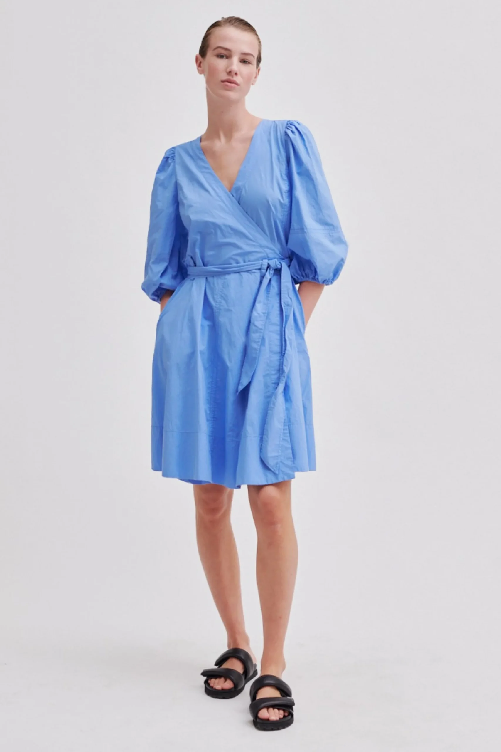 Clearance Ricamo Wrap Dress Kvinde Kjoler