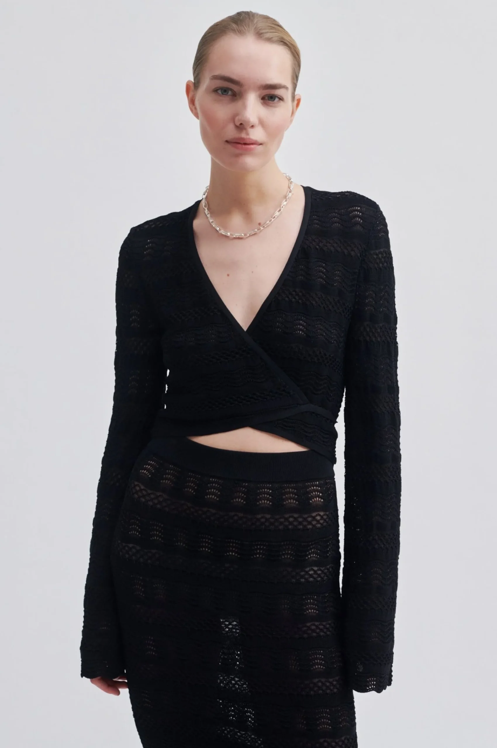 New Vanessa Knit Wrap Blouse Kvinde Strik Og Cardigans