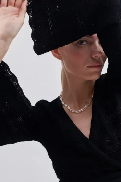 New Vanessa Knit Wrap Blouse Kvinde Strik Og Cardigans