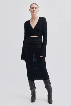 New Vanessa Knit Wrap Blouse Kvinde Strik Og Cardigans