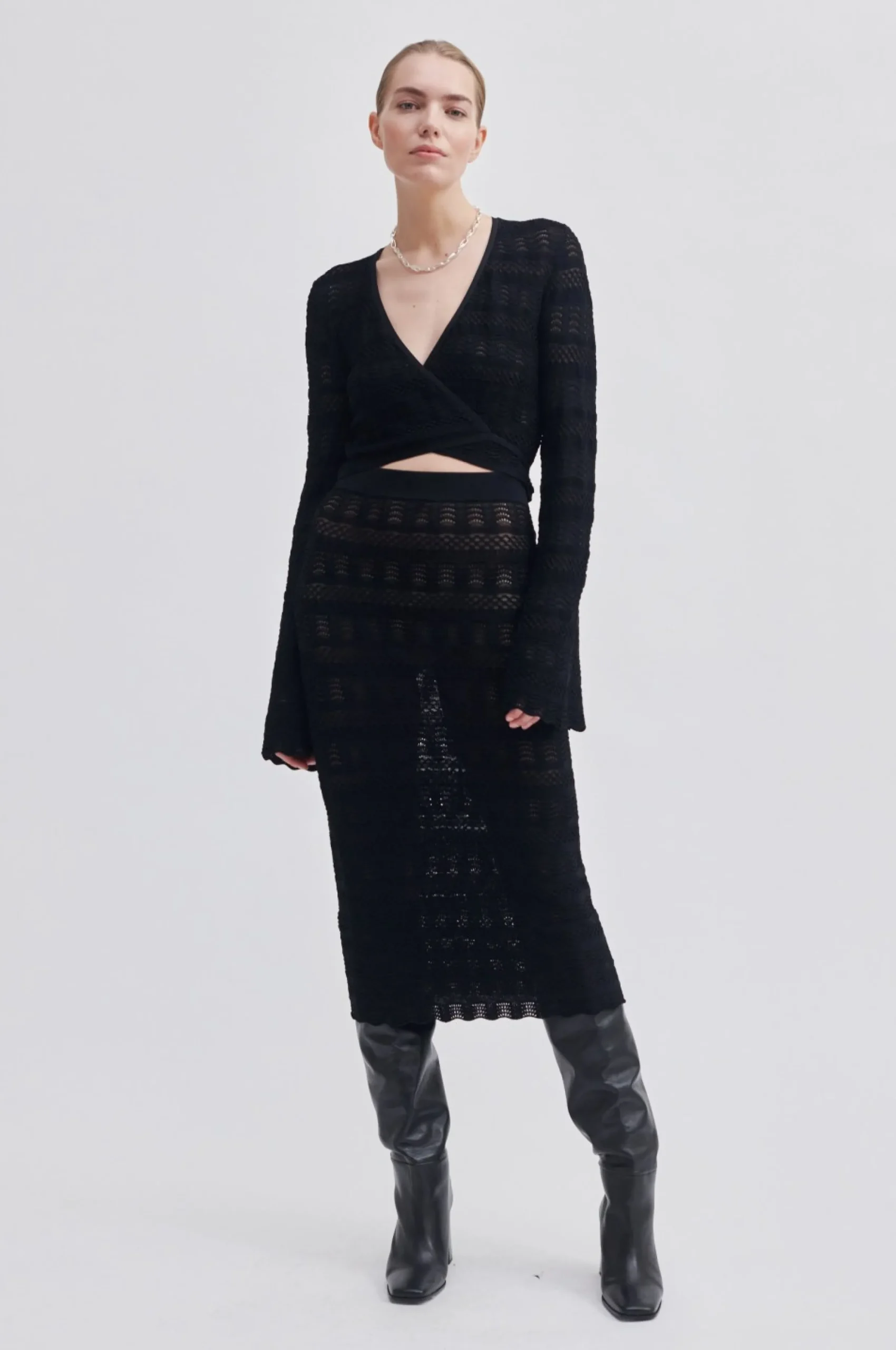 New Vanessa Knit Wrap Blouse Kvinde Strik Og Cardigans